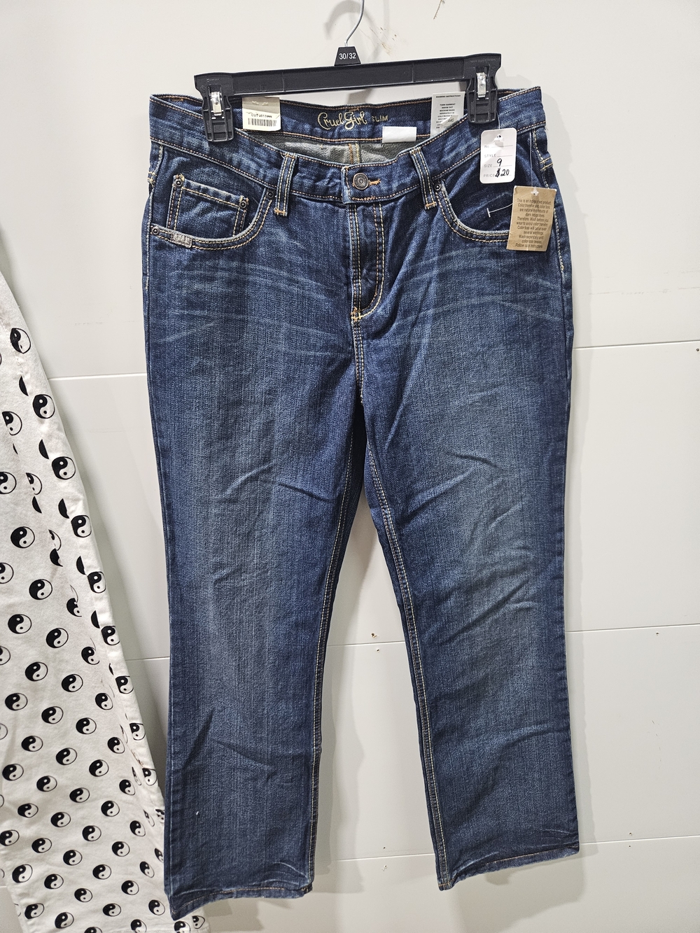 Cruel Girl Navy Denim Jeans with Orange Stitching Nwt Size 9 Slim Short